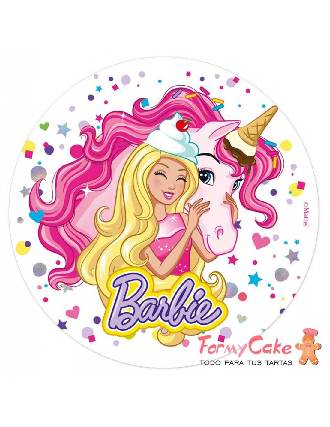 Impresión Comestible Barbie 20cm- Impresiones Comestibles u Obleas para  Tartas - Tienda