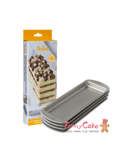 molde rectangular para quiche tarta base desmontable 35x13 cm la